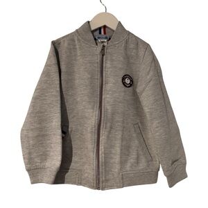 Jacadi cotton sweater/jacket front-zip gray unisex
